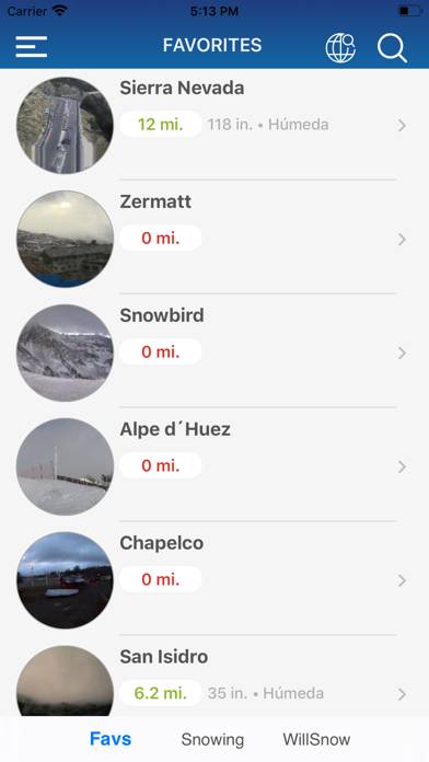 Webcams and Snow Reports Captura de pantalla de la aplicación #1