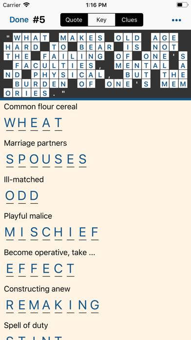 Acrostic Crossword Puzzles App screenshot #2