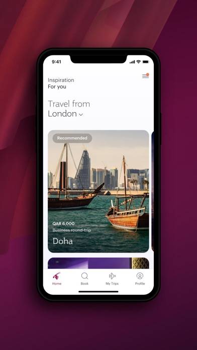 Qatar Airways Captura de pantalla de la aplicación #2