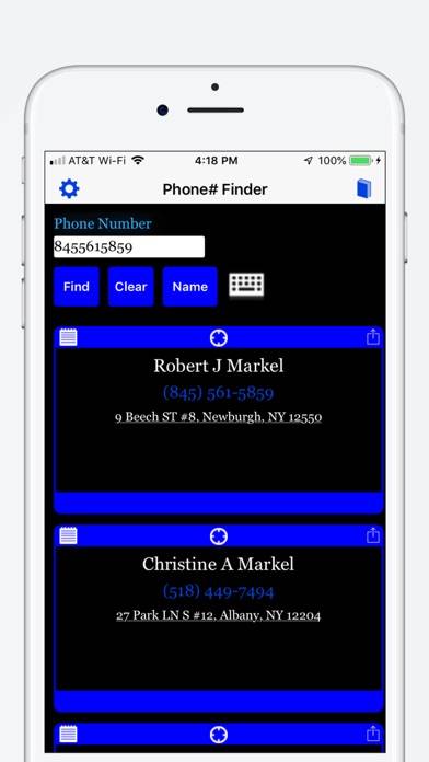 Phone# Find Captura de pantalla de la aplicación #2
