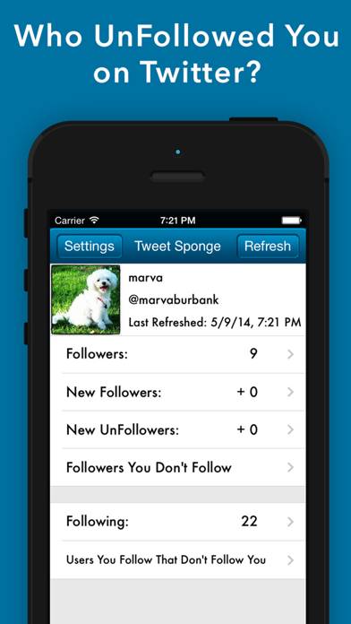 Tweet Sponge Pro- Who UnFollow Captura de pantalla de la aplicación #1