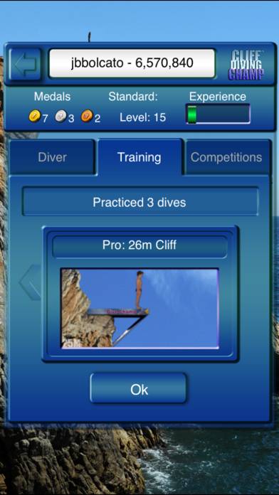 Cliff Diving Champ Captura de pantalla de la aplicación #3