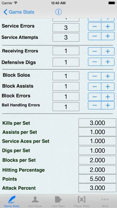 Volleyball Player Game Stats App-Screenshot #2