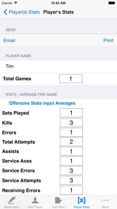Volleyball Player Game Stats App-Screenshot #3