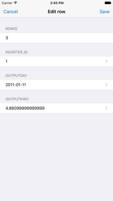 SQLite App skärmdump