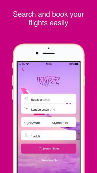 Wizz Air App skärmdump #1