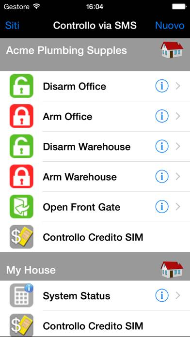 MyAlarm SMS Control Schermata dell'app #1