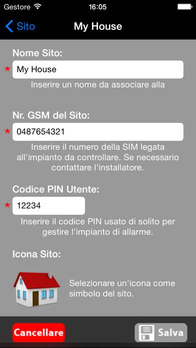 MyAlarm SMS Control Schermata dell'app