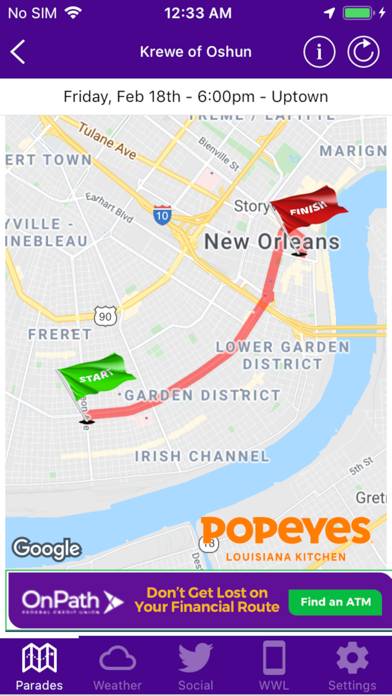 WWL Mardi Gras Parade Tracker App screenshot