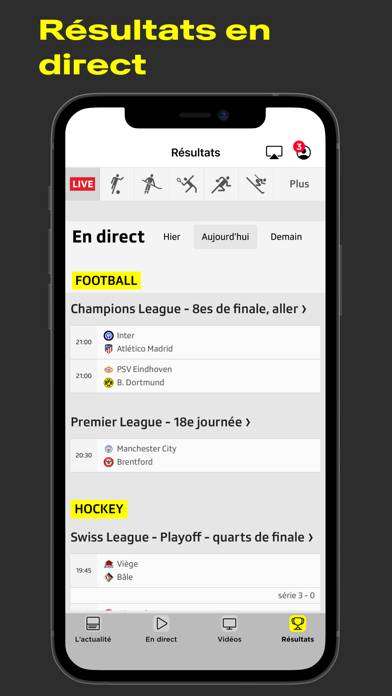 RTS Sport: Live et Actualité App screenshot #4