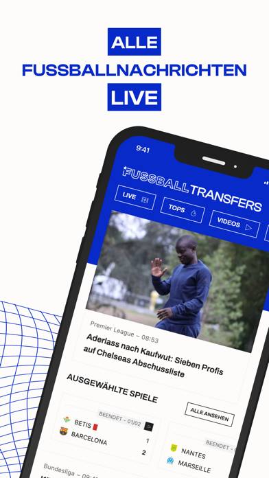 Fussball Transfers Bildschirmfoto