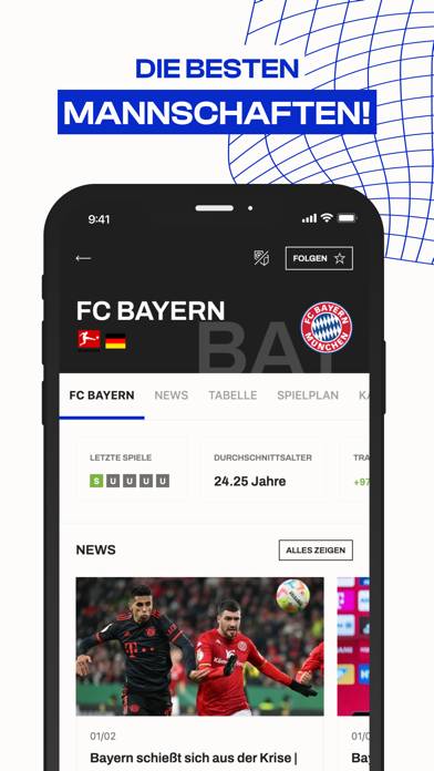 Fussball Transfers App-Screenshot