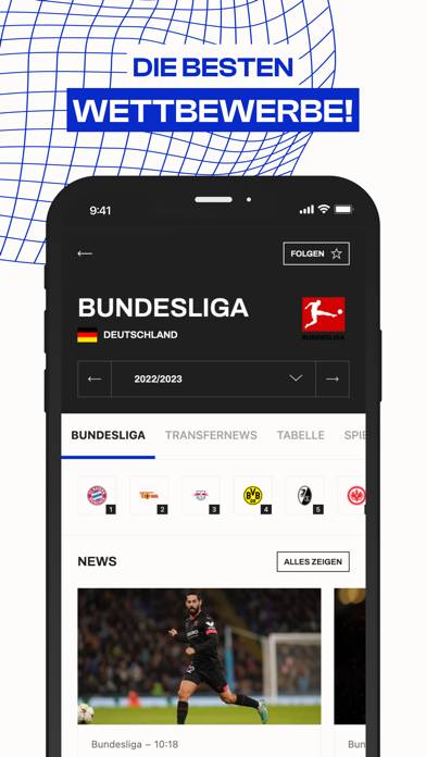 Fussball Transfers App-Screenshot