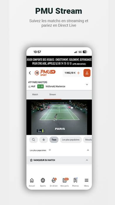 PMU Sport Capture d'écran de l'application