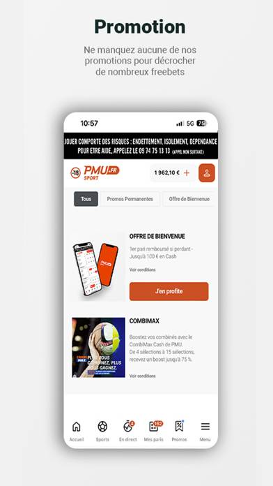 PMU Sport Capture d'écran de l'application