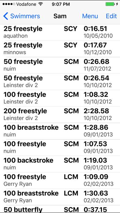 Swim PB App screenshot #2