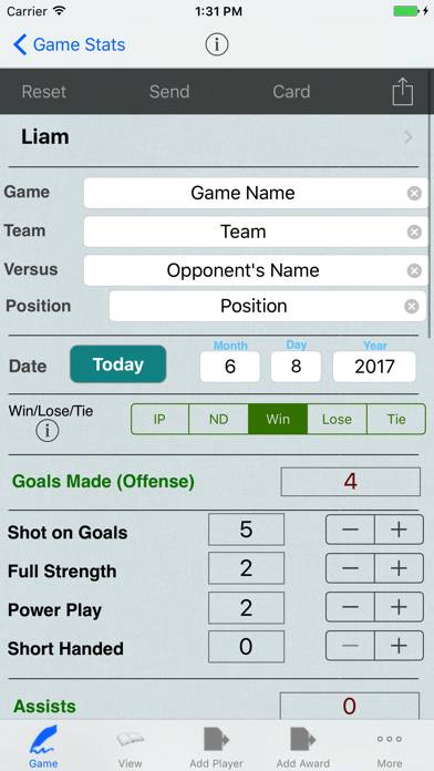 Hockey Player Tracker Logbook App screenshot #1