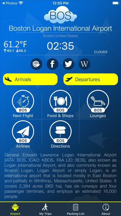 Boston Airport Info + Radar Bildschirmfoto