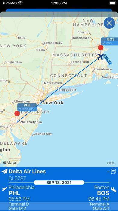 Boston Airport Info plus Radar App screenshot