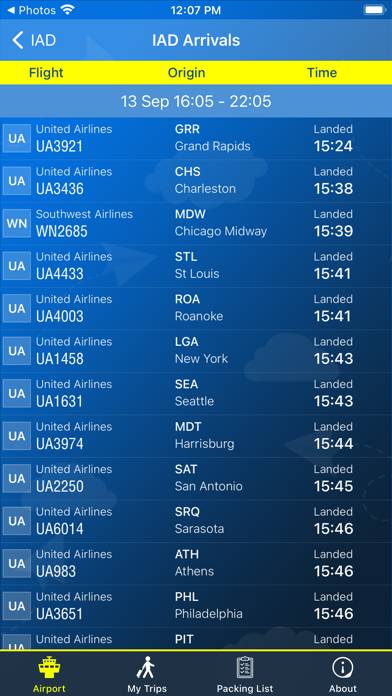 Washington Airport Info plusRadar App-Screenshot #2