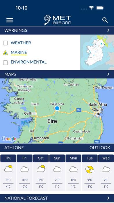Met Éireann Weather Ireland Schermata dell'app #3
