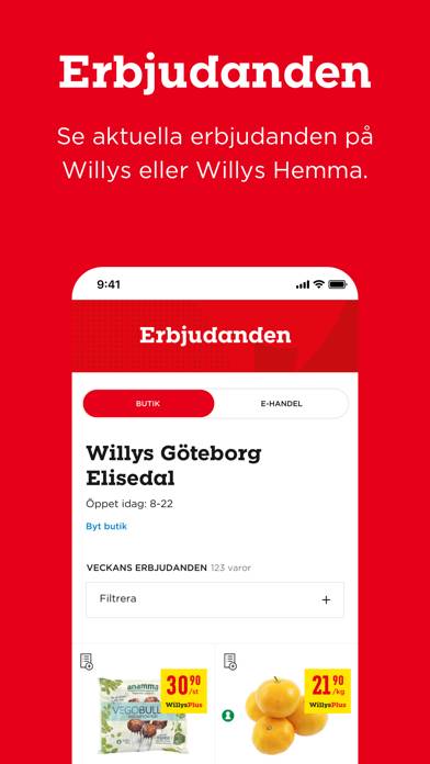 Willy:s App skärmdump #1