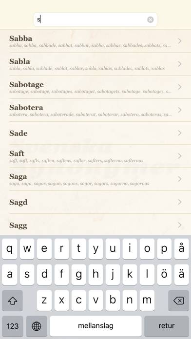 Svenska Synonymer App skärmdump #1