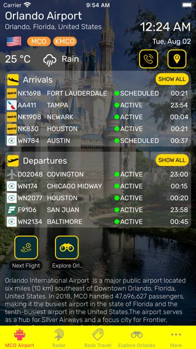 Orlando Airport (MCO) Info App screenshot #1