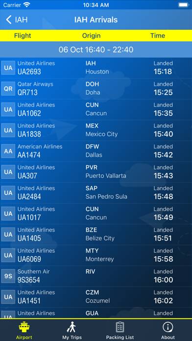 Houston Airport (IAH) plus Radar App screenshot #2