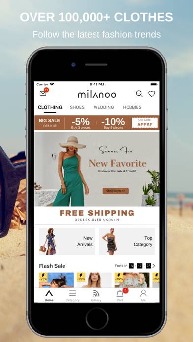 Milanoo Fashion Shopping Captura de pantalla de la aplicación #2
