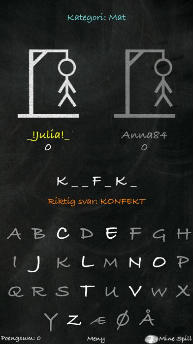 Hangman (Norsk) game screenshot