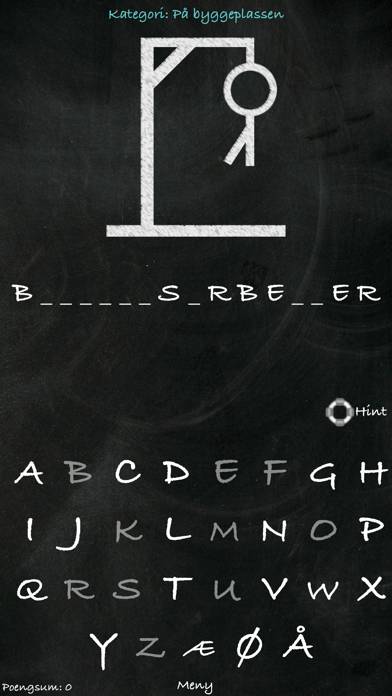 Hangman (Norsk) game screenshot