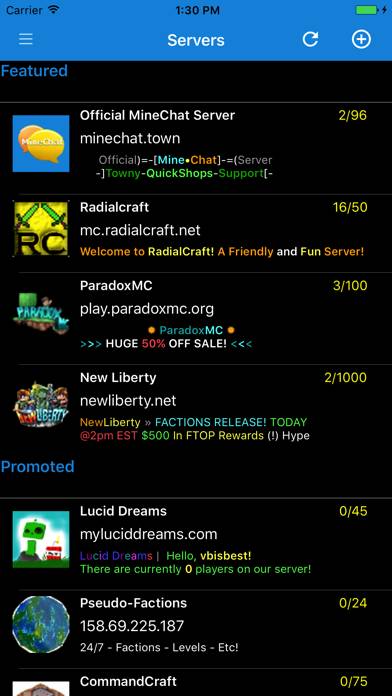 MineChat Mobile Capture d'écran de l'application #1