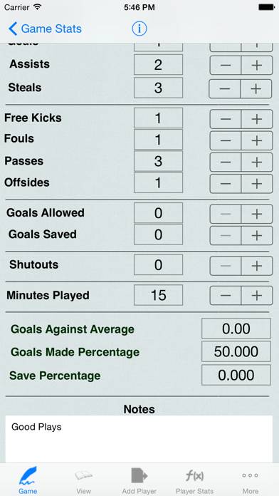 Soccer Player Tracking/Awards App screenshot #2