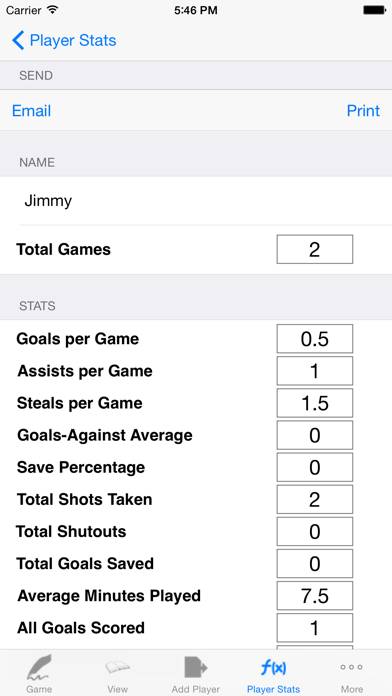 Soccer Player Tracking/Awards App screenshot #3