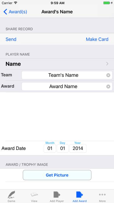 Soccer Player Tracking/Awards App screenshot #5