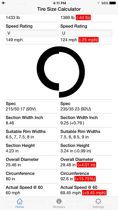 Tire Size Calculator Capture d'écran de l'application #5