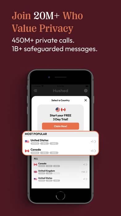 Hushed: US Second Phone Number Captura de pantalla de la aplicación #2