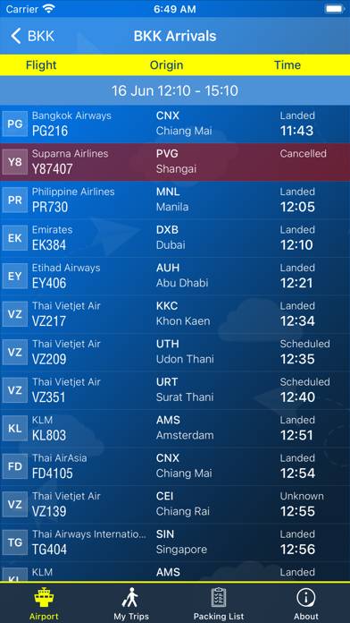 Suvarnabhumi Airport BKK Info App skärmdump #2