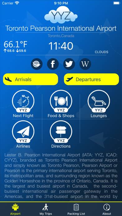 Toronto Airport Info + Radar