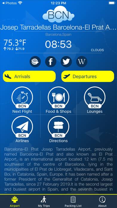 Barcelona Airport BCN plus Radar App skärmdump #1
