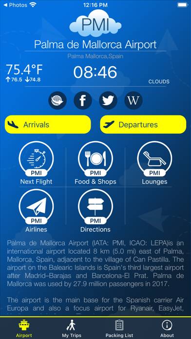 Palma de Mallorca Airport Info capture d'écran