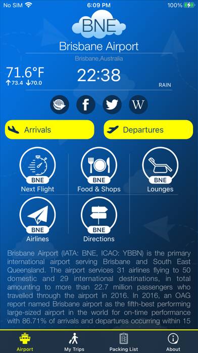 Brisbane Airport Info plus Radar App-Screenshot #1