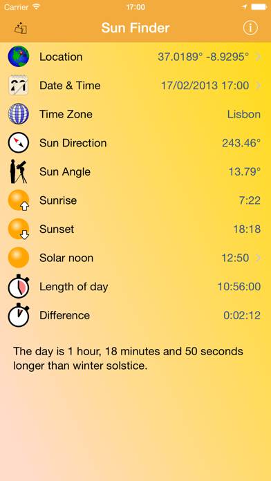 Sun Finder Capture d'écran de l'application #5
