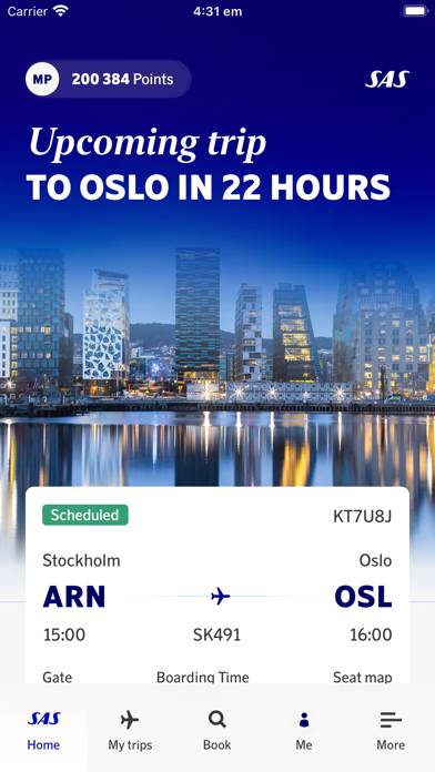 SAS – Scandinavian Airlines App skärmdump #1