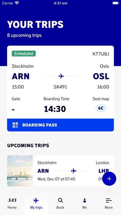 SAS – Scandinavian Airlines App skärmdump #2