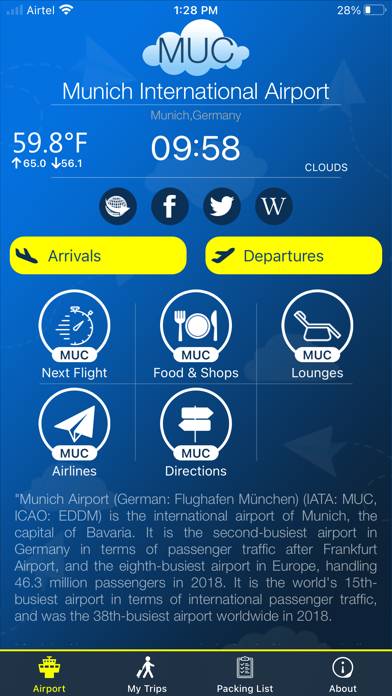 Munich Airport Info + Radar ekran görüntüsü