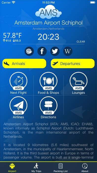 Amsterdam Airport Info plus Radar App screenshot #1