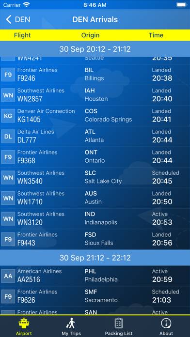 Denver Airport (DEN) plus Radar App screenshot