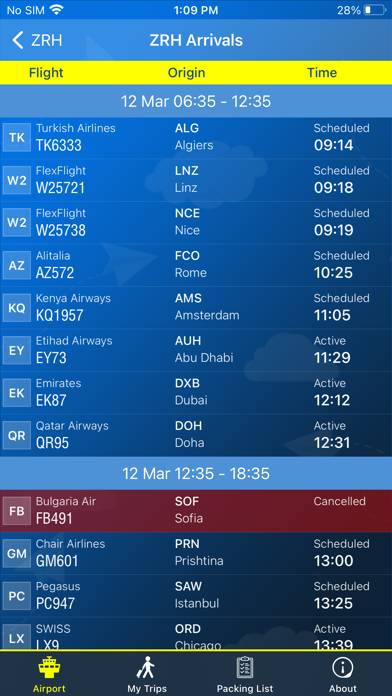 Zurich Airport (ZRH) plus radar App screenshot #3